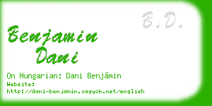 benjamin dani business card